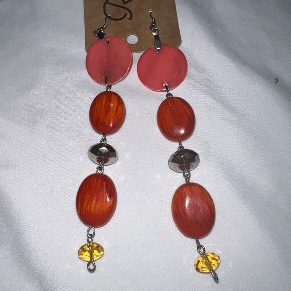 Ruby Lee Handmade Beaded Linear Earrings - Picture 1 of 6